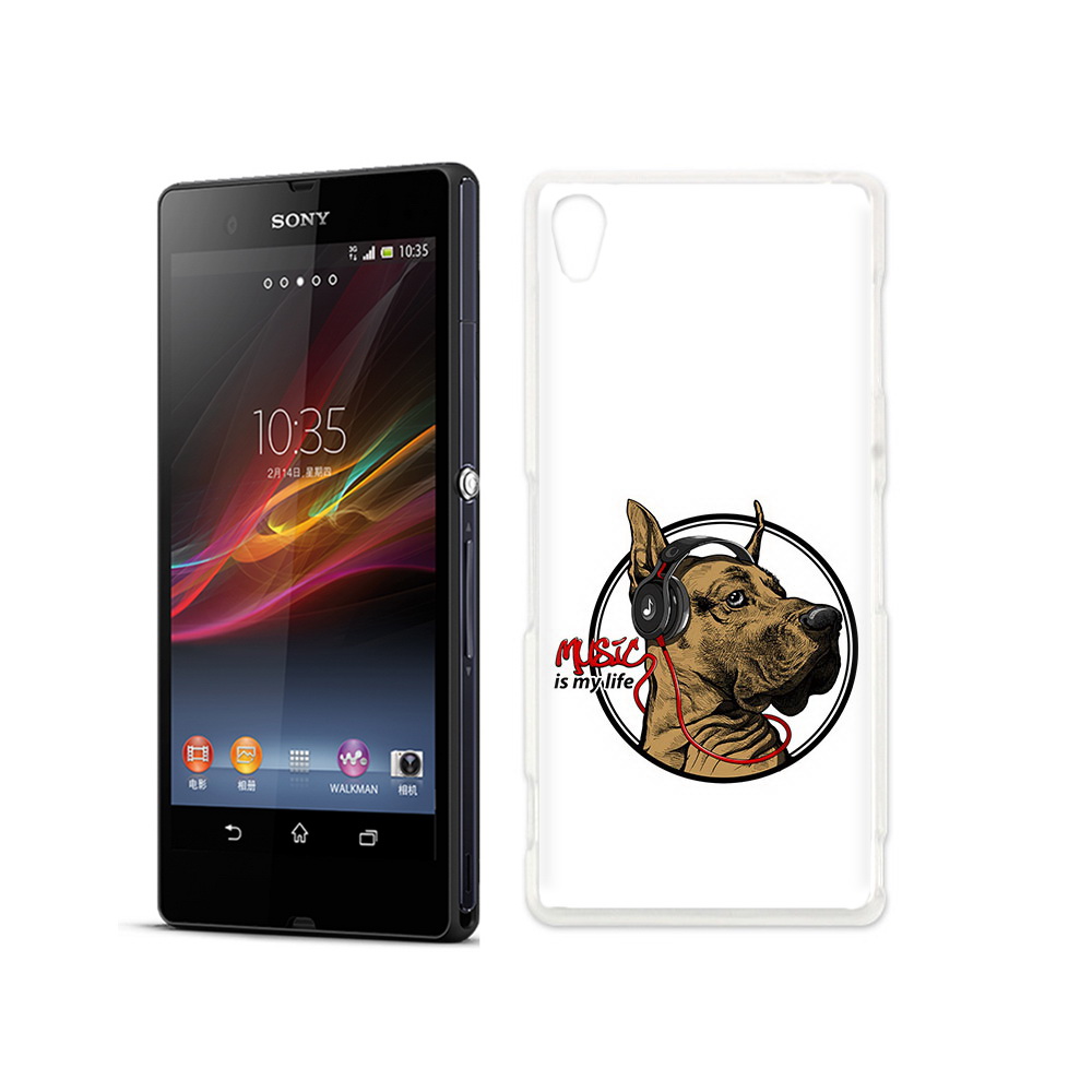 

Чехол MyPads Tocco для Sony Xperia Z музыкальная собака, Прозрачный, Tocco