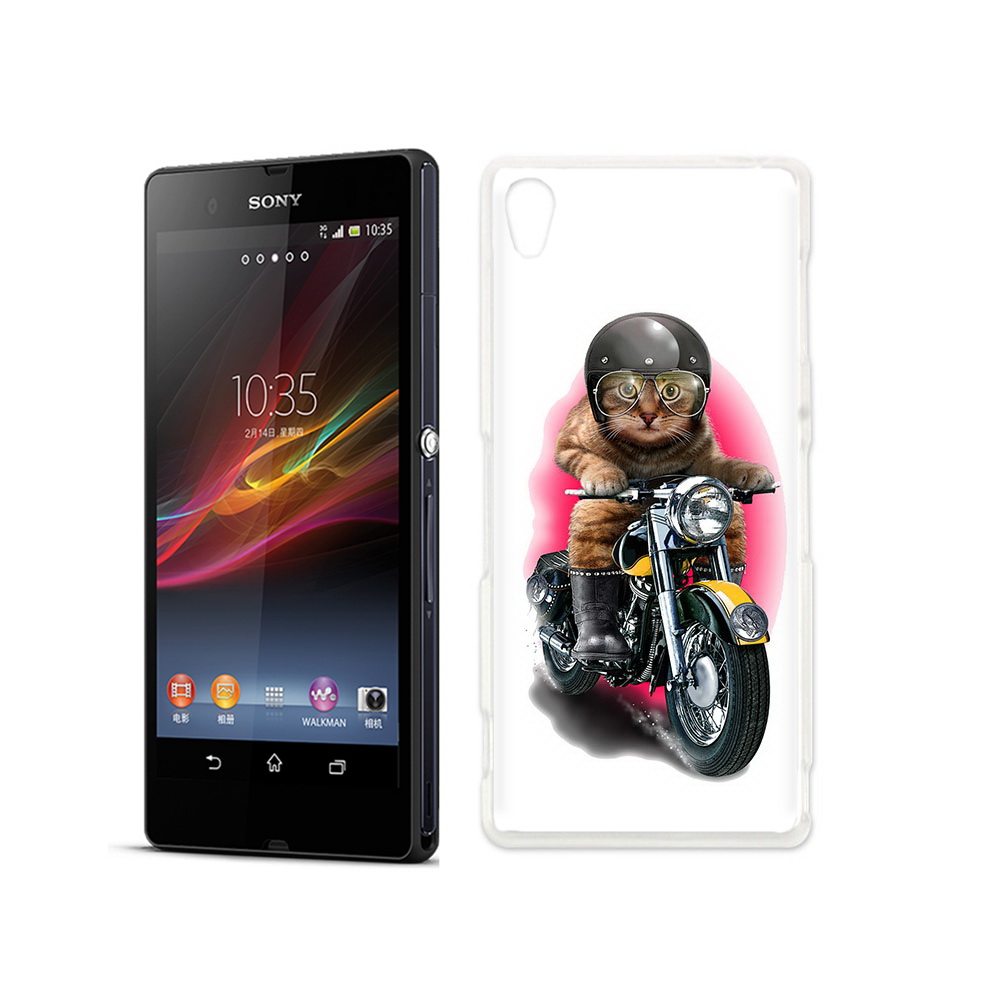 

Чехол MyPads Tocco для Sony Xperia Z мото-кот, Прозрачный, Tocco