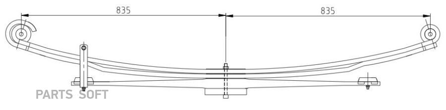 Рессора 2-X Лист. Задн. В Сборе С Сб 35C11 99-200 1Шт LEX RS6778