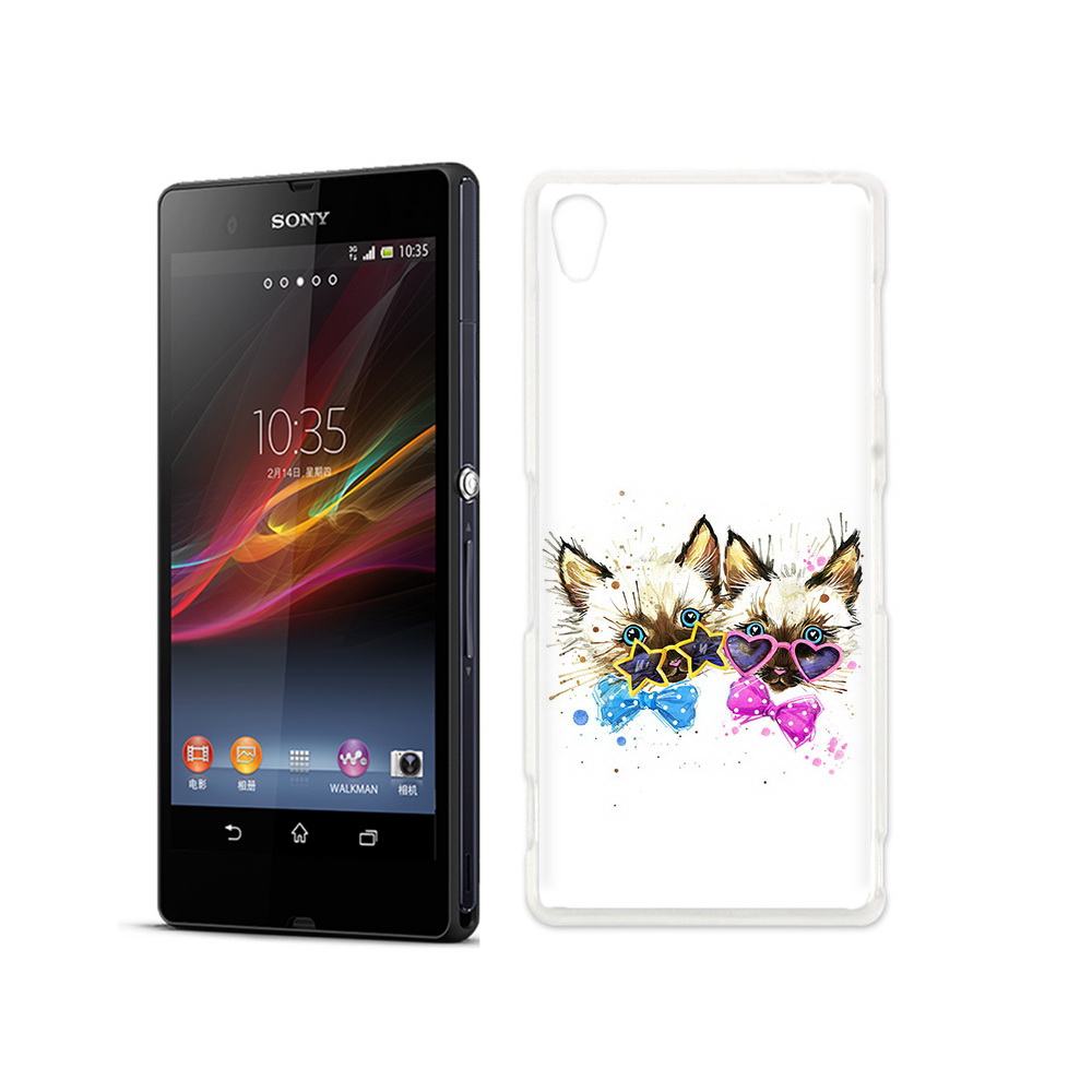 

Чехол MyPads Tocco для Sony Xperia Z милые котята, Прозрачный, Tocco