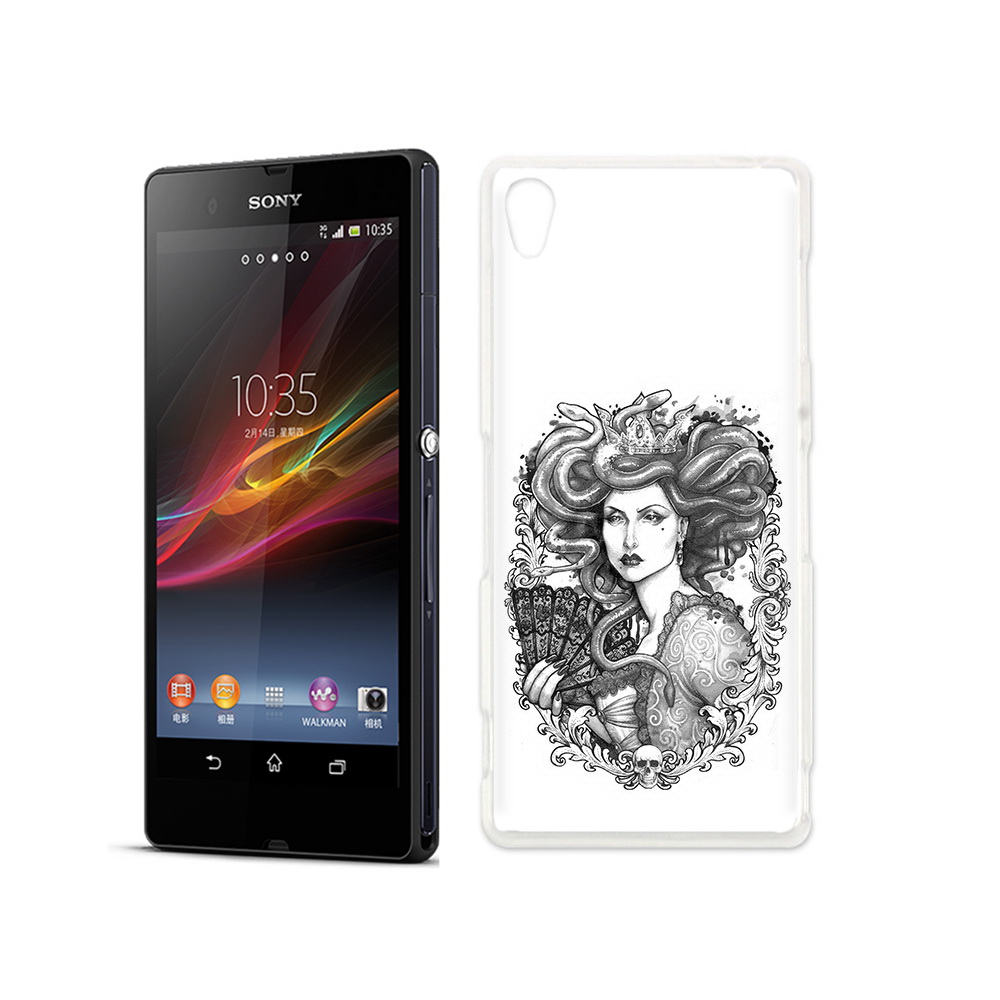 

Чехол MyPads Tocco для Sony Xperia Z медуза черно белый, Прозрачный, Tocco