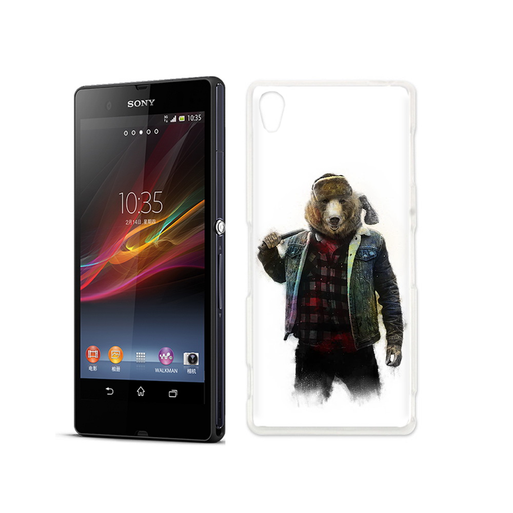 

Чехол MyPads Tocco для Sony Xperia Z медведь с топором, Прозрачный, Tocco