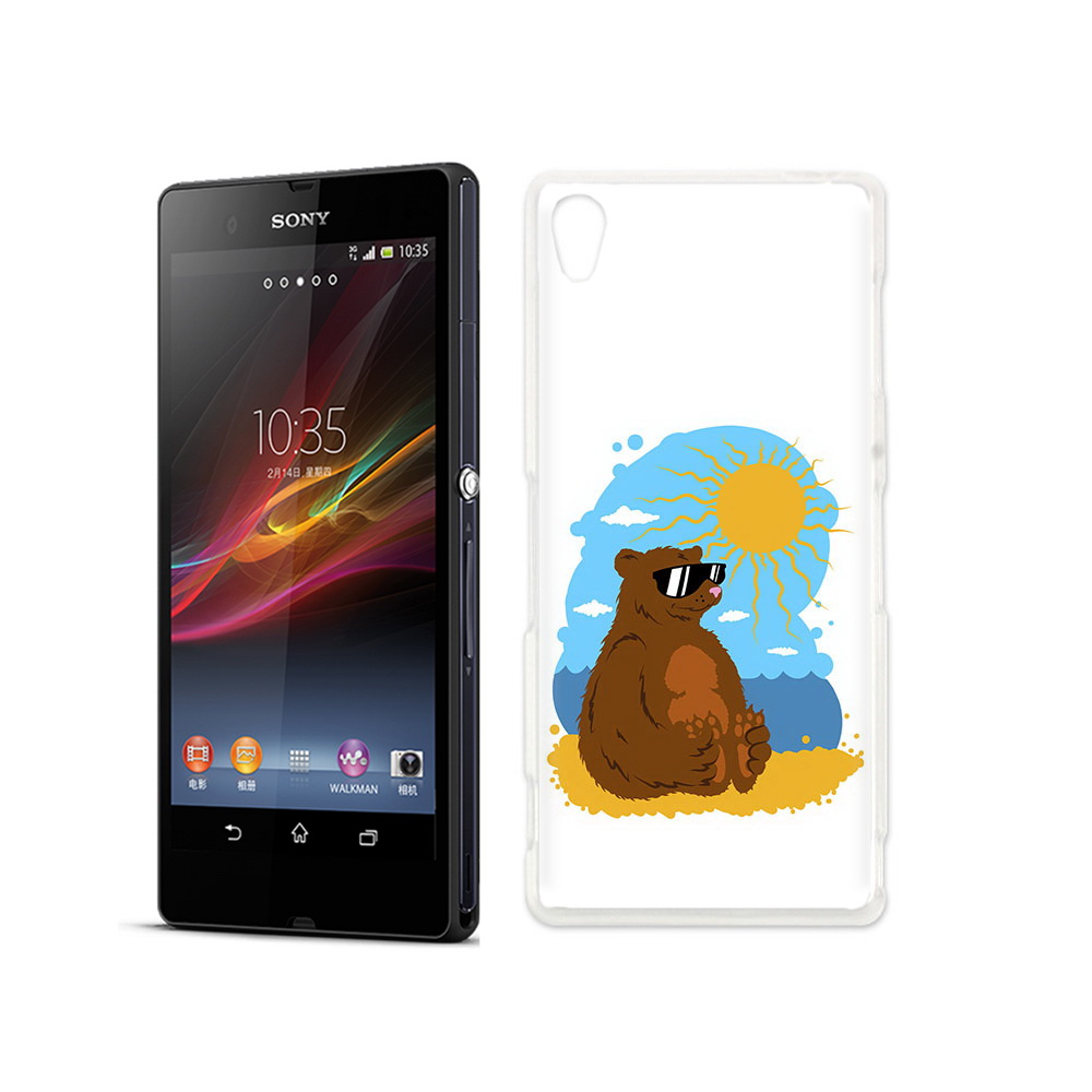 

Чехол MyPads Tocco для Sony Xperia Z медведь на чиле, Прозрачный, Tocco
