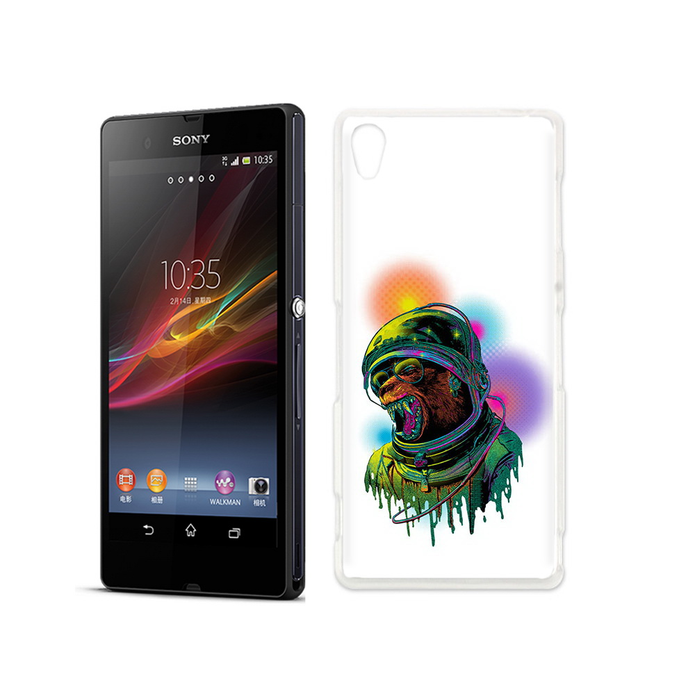 

Чехол MyPads Tocco для Sony Xperia Z медведь космонавт, Прозрачный, Tocco