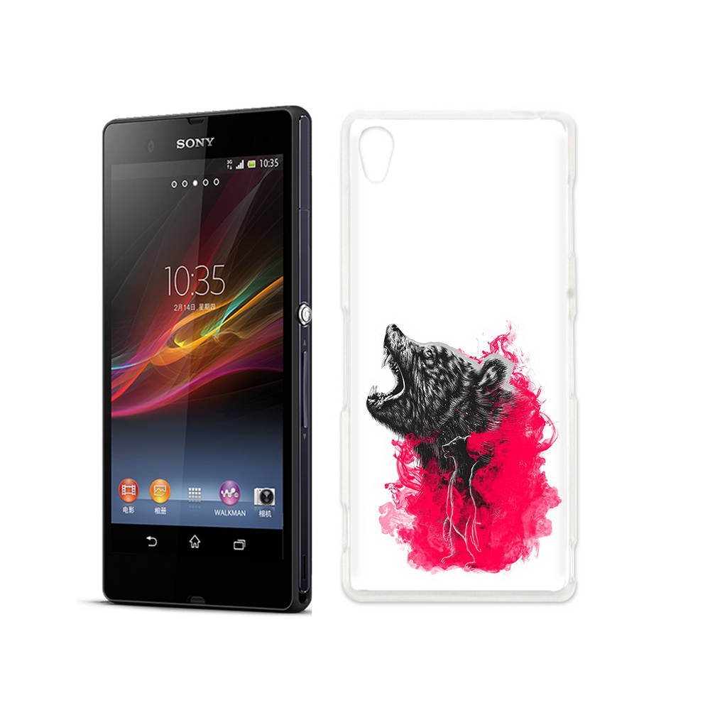 

Чехол MyPads Tocco для Sony Xperia Z медведь в дымке, Прозрачный, Tocco