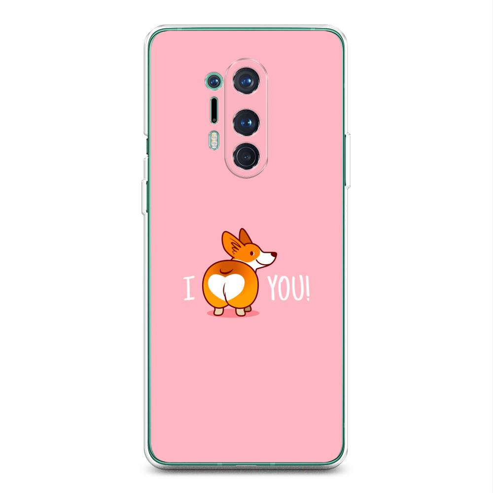 

Чехол на OnePlus 8 Pro "Корги I love you", Розовый;коричневый;белый, 151050-1