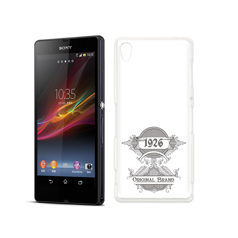

Чехол MyPads Tocco для Sony Xperia Z логотип черно белый, Прозрачный, Tocco