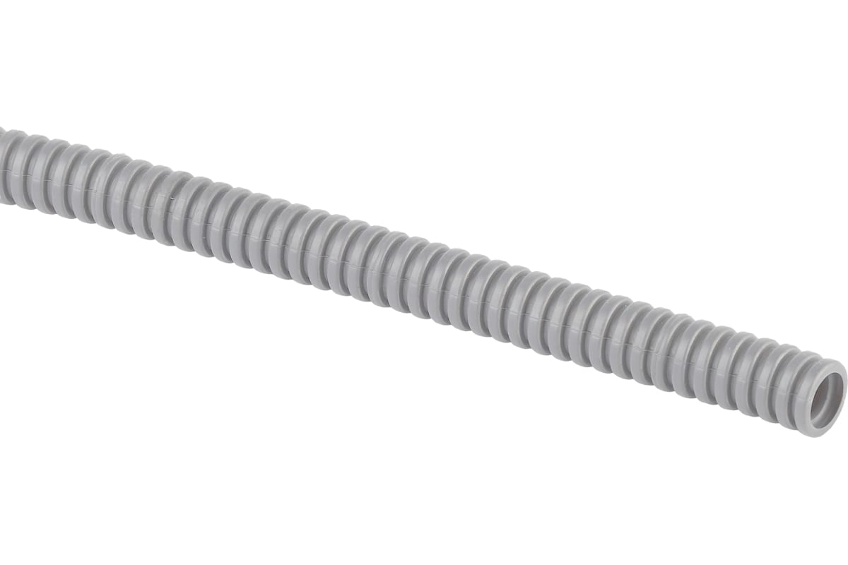фото Гофра эра пвх, серый, диаметр 16 мм, с зондом, легкая, 20 м б0036987