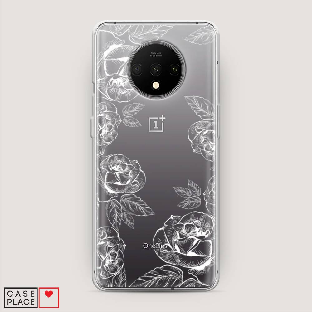 

Чехол на OnePlus 7T "Розы графика", Черный;серый, 150950-2