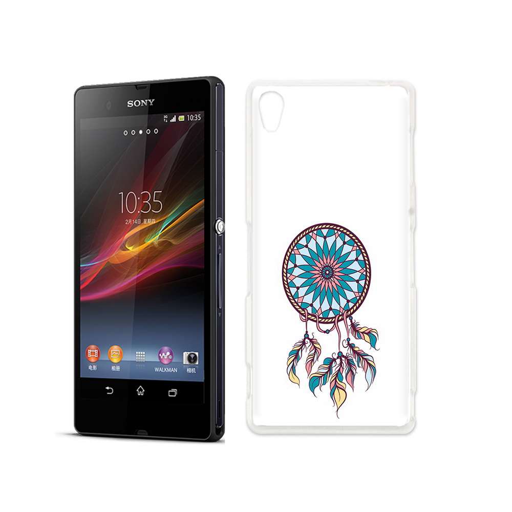 

Чехол MyPads Tocco для Sony Xperia Z ловец снов синий, Прозрачный, Tocco