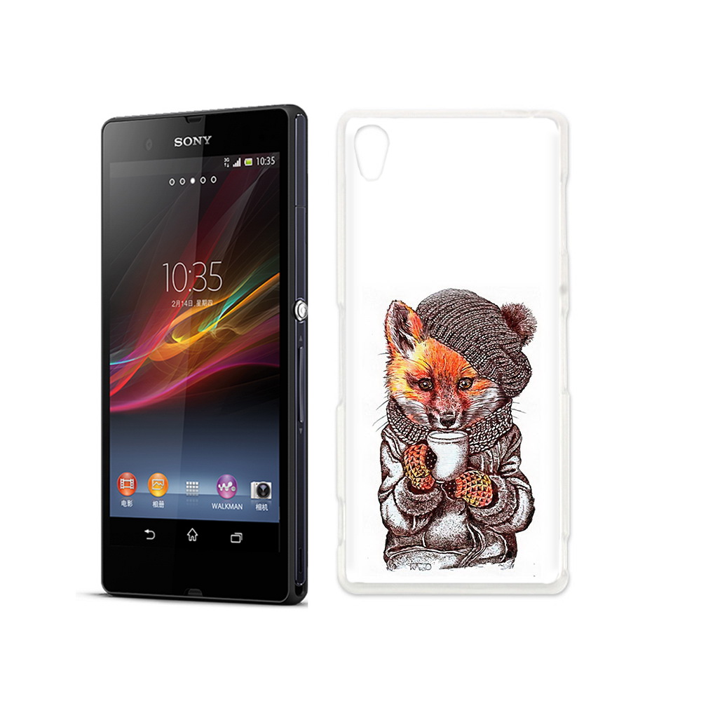 

Чехол MyPads Tocco для Sony Xperia Z лиса в шапке, Tocco