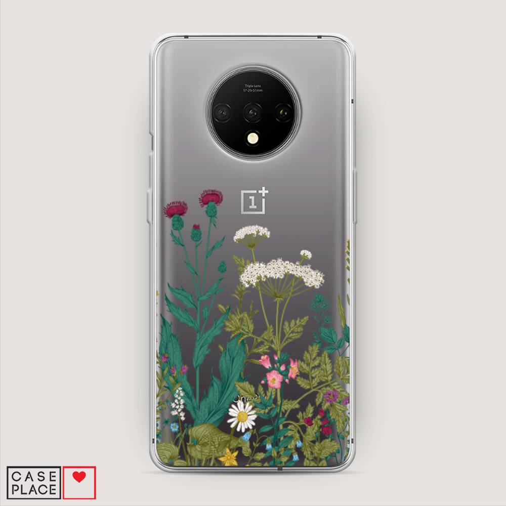 

Чехол на OnePlus 7T "Дикие полевые цветы", Зеленый;розовый;белый, 150950-2