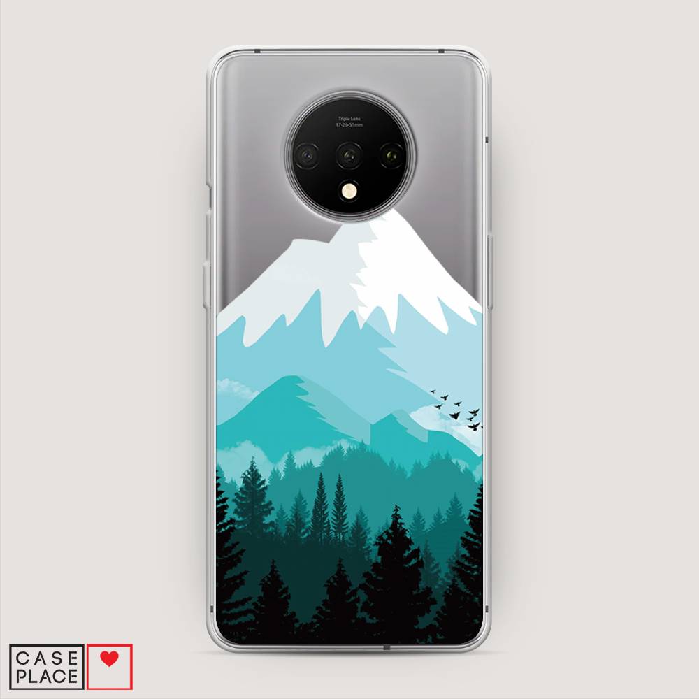 

Чехол на OnePlus 7T "Синяя снежная гора", Белый;голубой, 150950-2