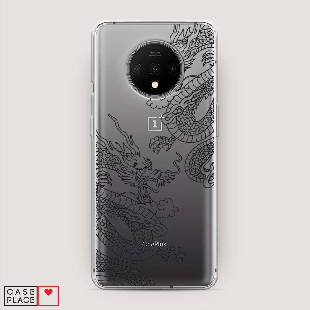 

Чехол на OnePlus 7T "Два китайских дракона", Серый;черный, 150950-1