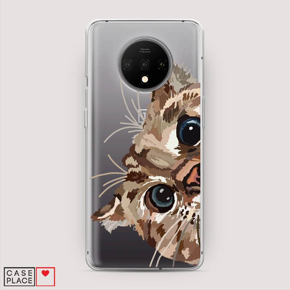

Чехол на OnePlus 7T "Любопытный кот", Коричневый;синий;черный, 150950-1