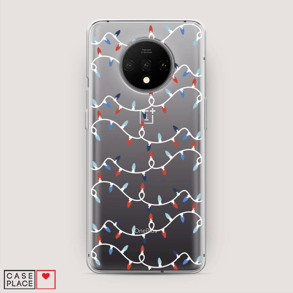 

Чехол на OnePlus 7T "Разноцветная гирлянда", Белый;красный;синий, 150950-5