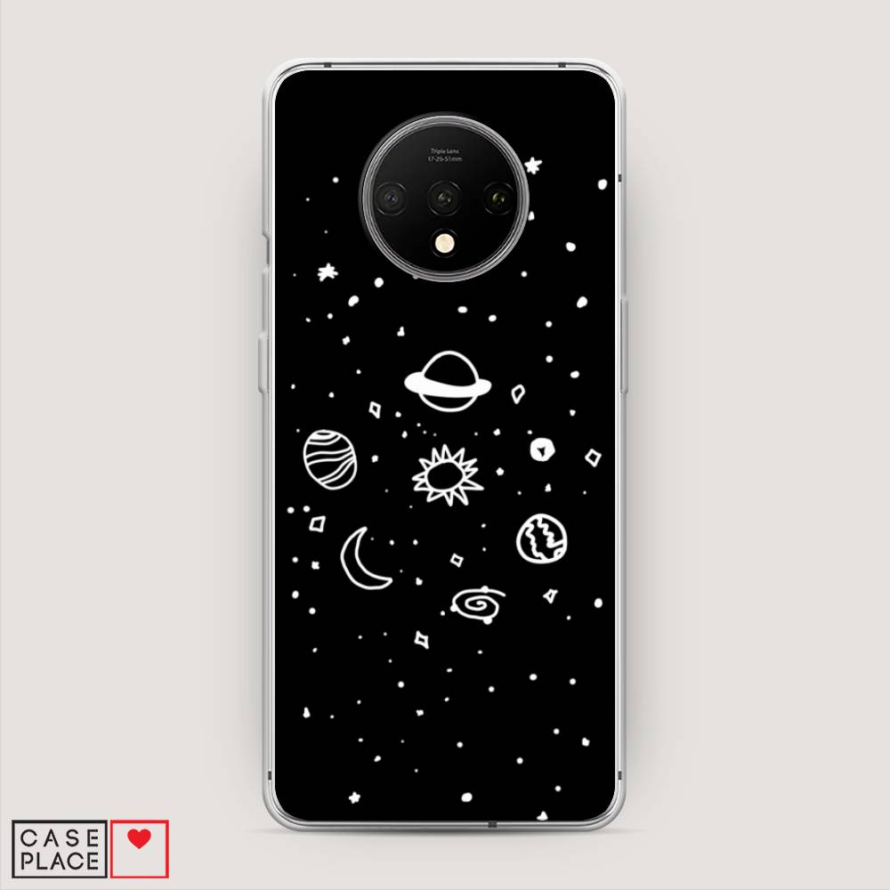 

Чехол на OnePlus 7T "Дудл солнечной системы", Бежевый;серый, 150950-2