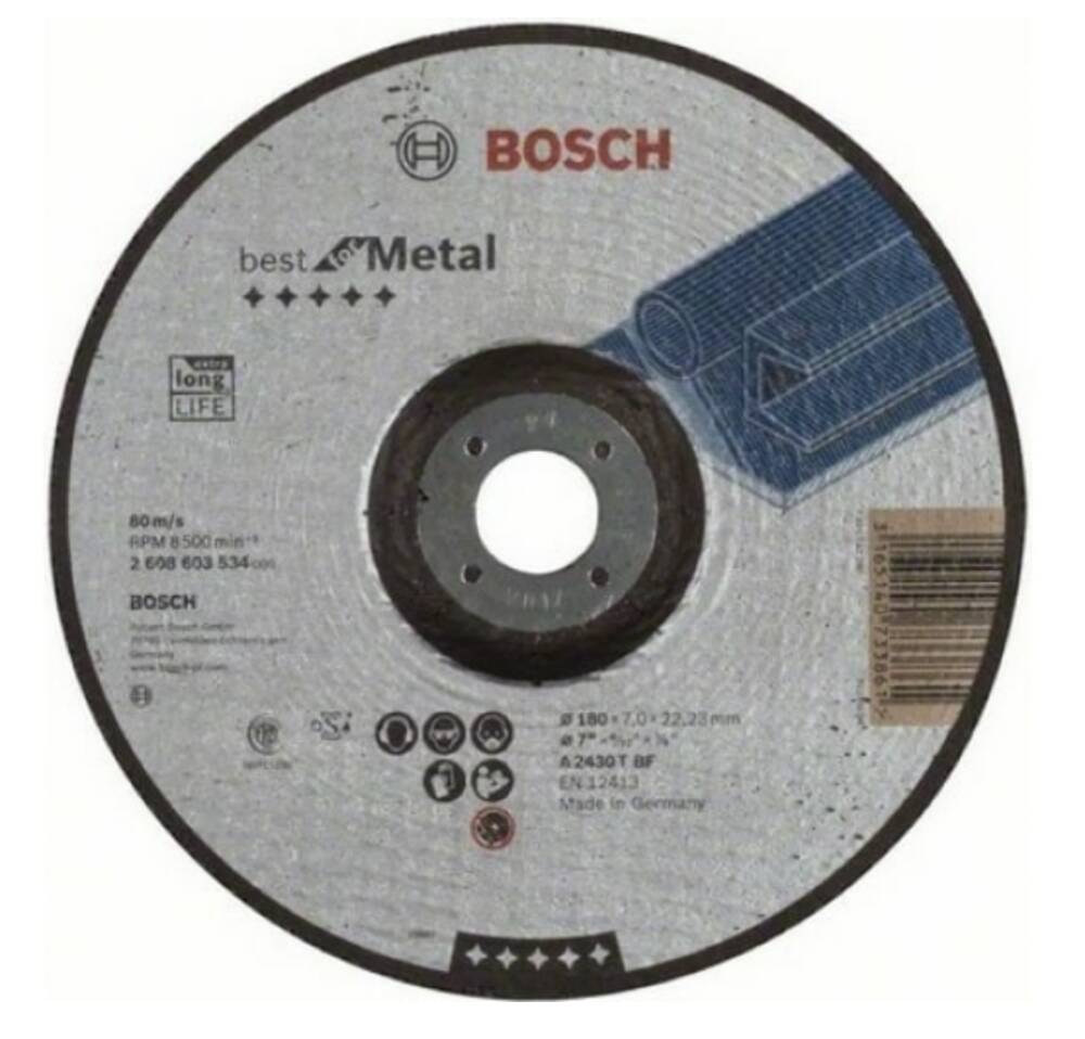 Обдирочный круг по металлу (180x7,0; вогнутый) Best Bosch 2608603534