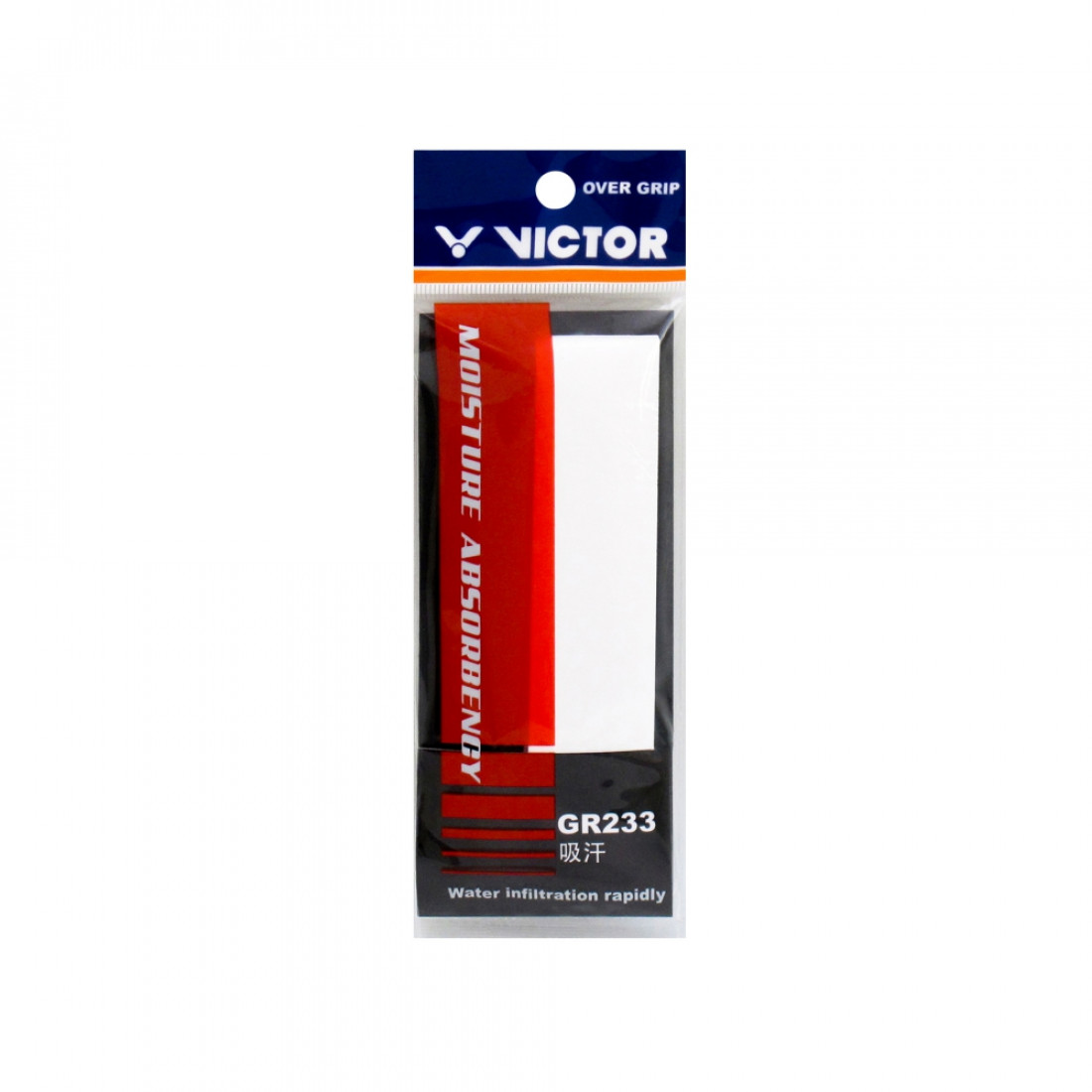 

Обмотка для ручки ракетки Victor Overgrip Moisture Absorbency x1 GR233-WT-1, White, Overgrip Moisture Absorbency x1