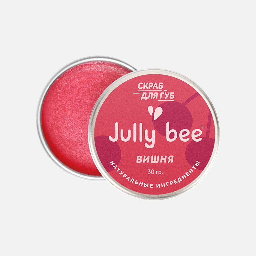 фото Скраб для губ jully bee сахарный, вишня, 30 г