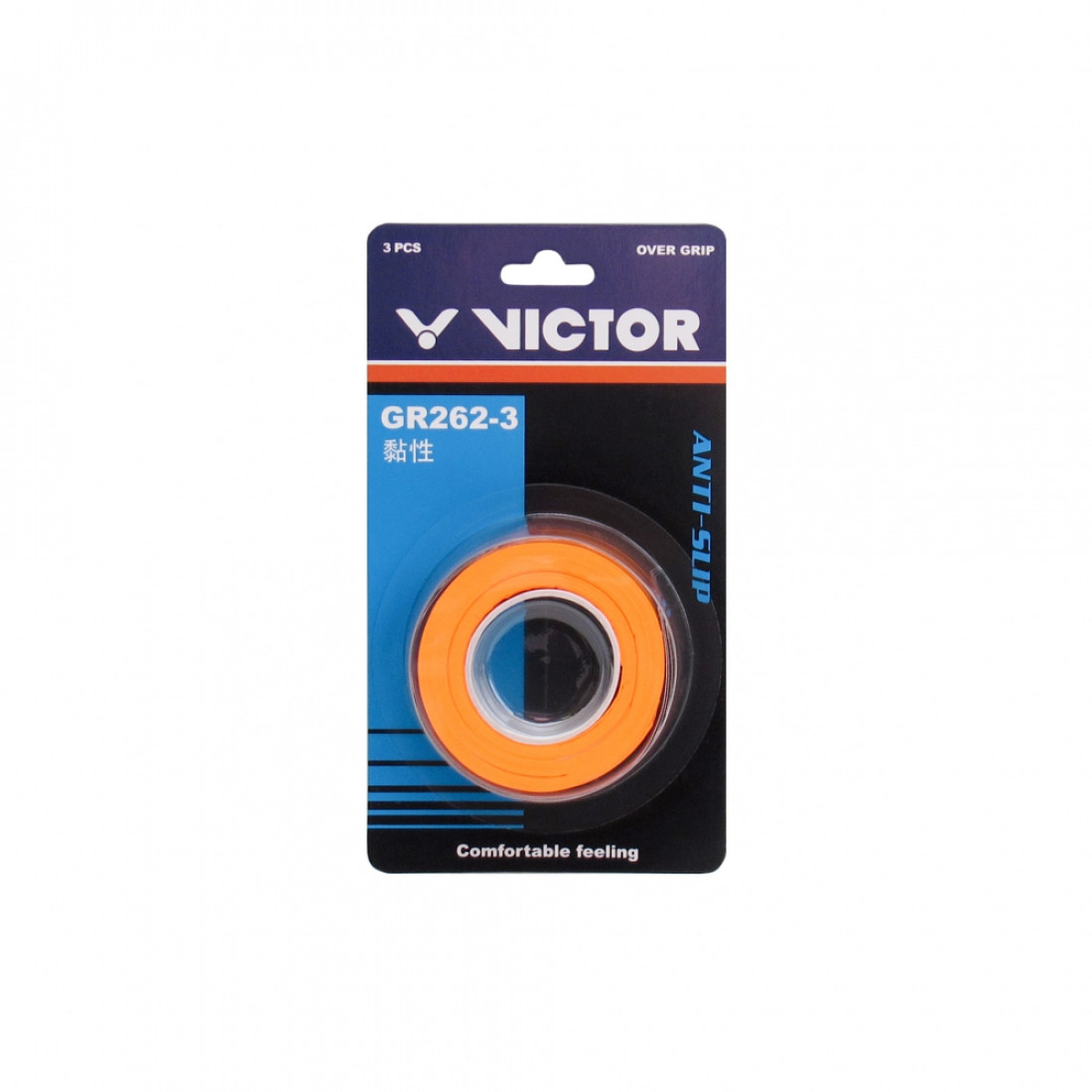 Обмотка для ручки ракетки Victor Overgrip Anti-Slip x3 GR262-3-OR, Orange
