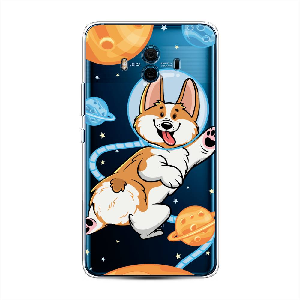 

Чехол на Huawei Mate 10 "Корги-космонавт", Голубой;бежевый;белый, 63350-1