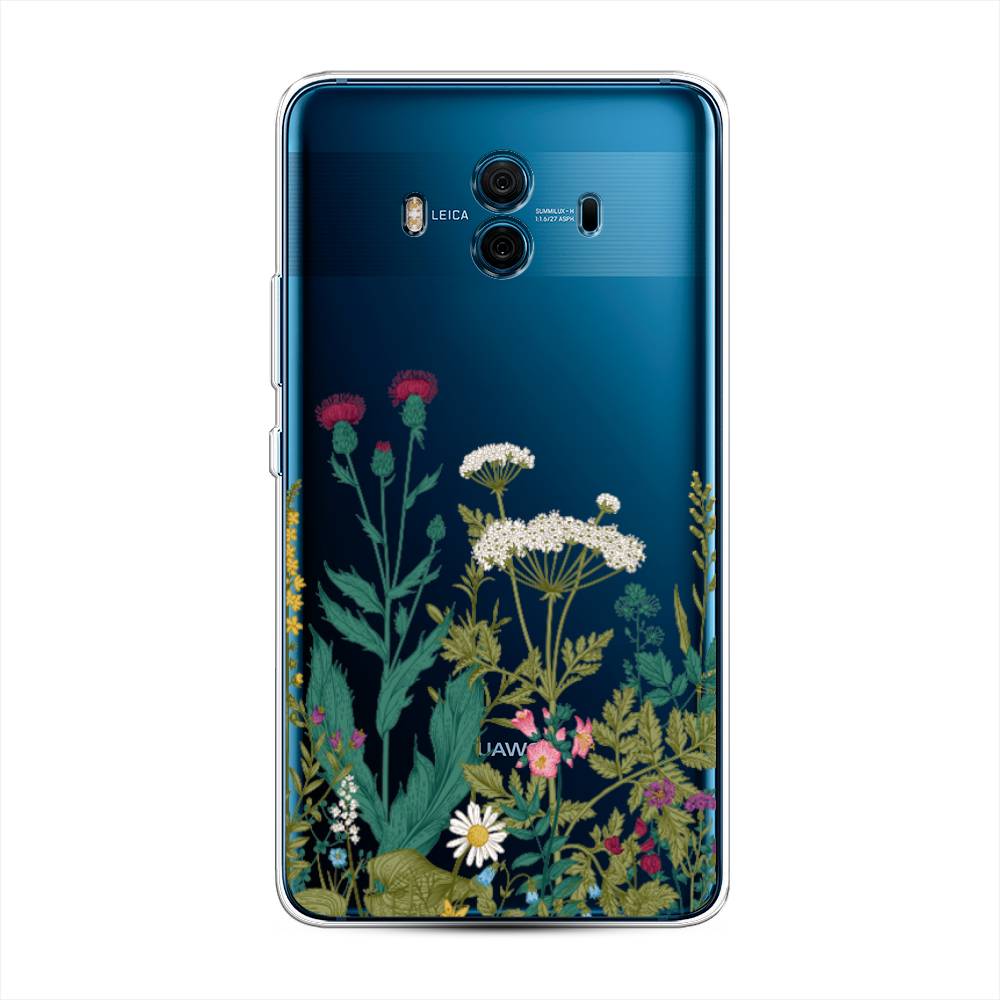 

Чехол на Huawei Mate 10 "Дикие полевые цветы", Зеленый;розовый;белый, 63350-2