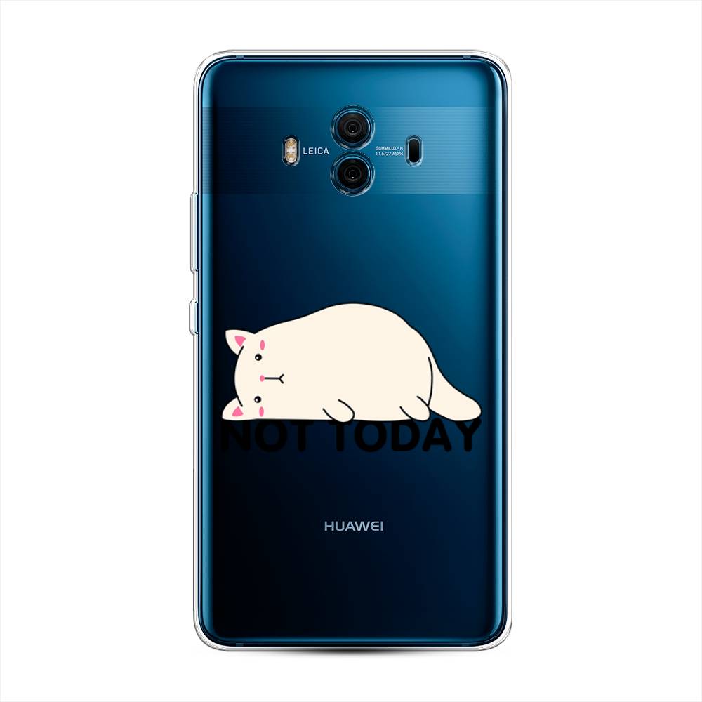 

Чехол на Huawei Mate 10 "Cat not today", Белый;розовый;черный, 63350-1