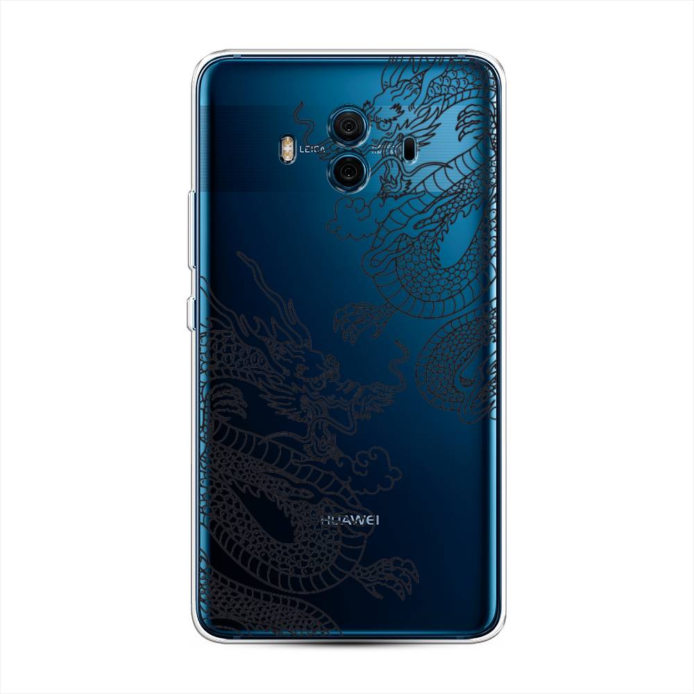 

Чехол на Huawei Mate 10 "Два китайских дракона", Серый;черный, 63350-1
