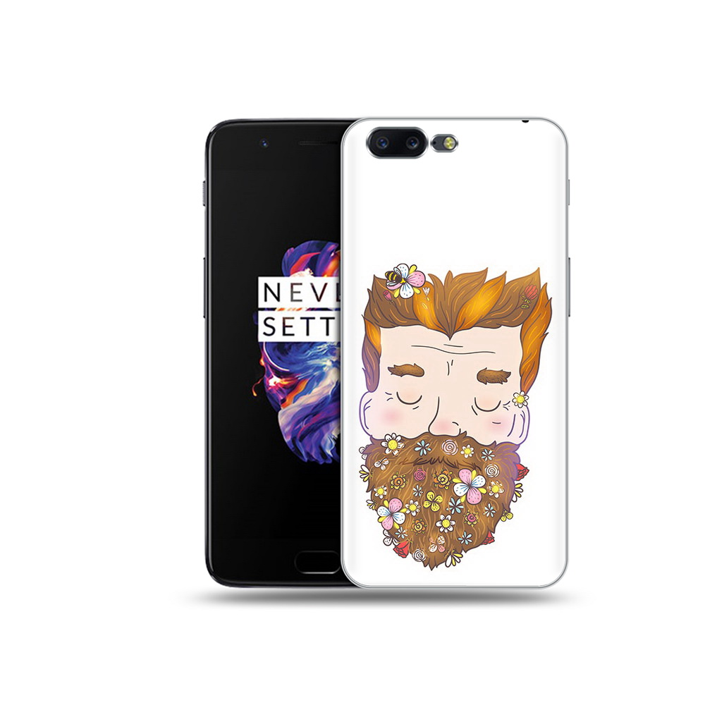 

Чехол MyPads Tocco для OnePlus 5 мужчина с цветами в бороде, Прозрачный, Tocco