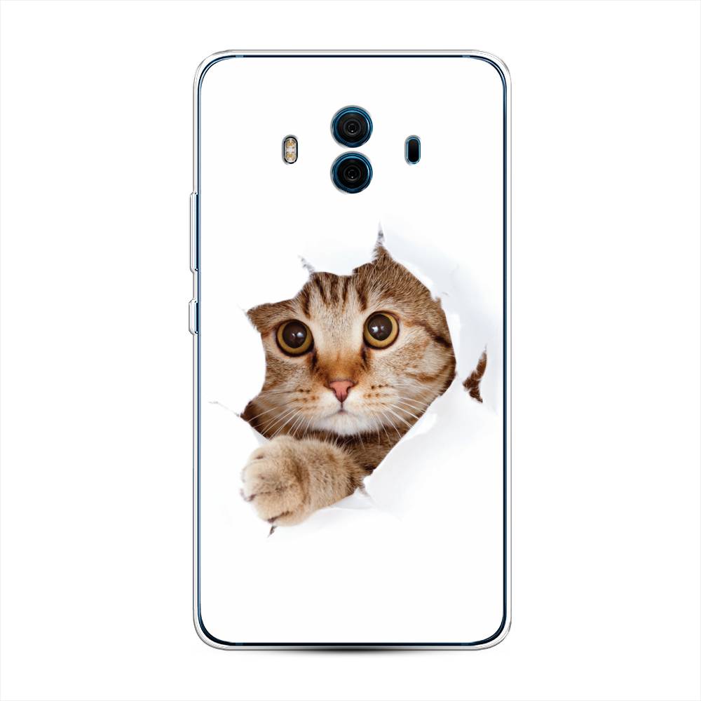 

Чехол на Huawei Mate 10 "Кот и бумага", Белый;коричневый, 63350-1