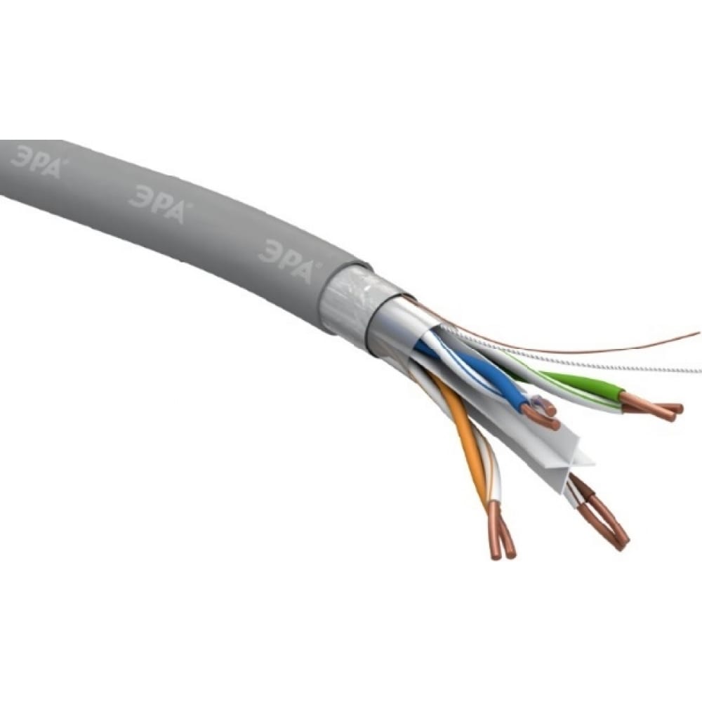 фото Кабель эра витая пара f-4-pvc-6 f/utp 4x2x23 awg cat 6 cu pvc 305 метров, б0053026