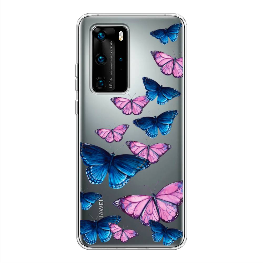 

Чехол Awog на Huawei P40 Pro "Полет бабочек", Синий;черный;розовый, 610950-2