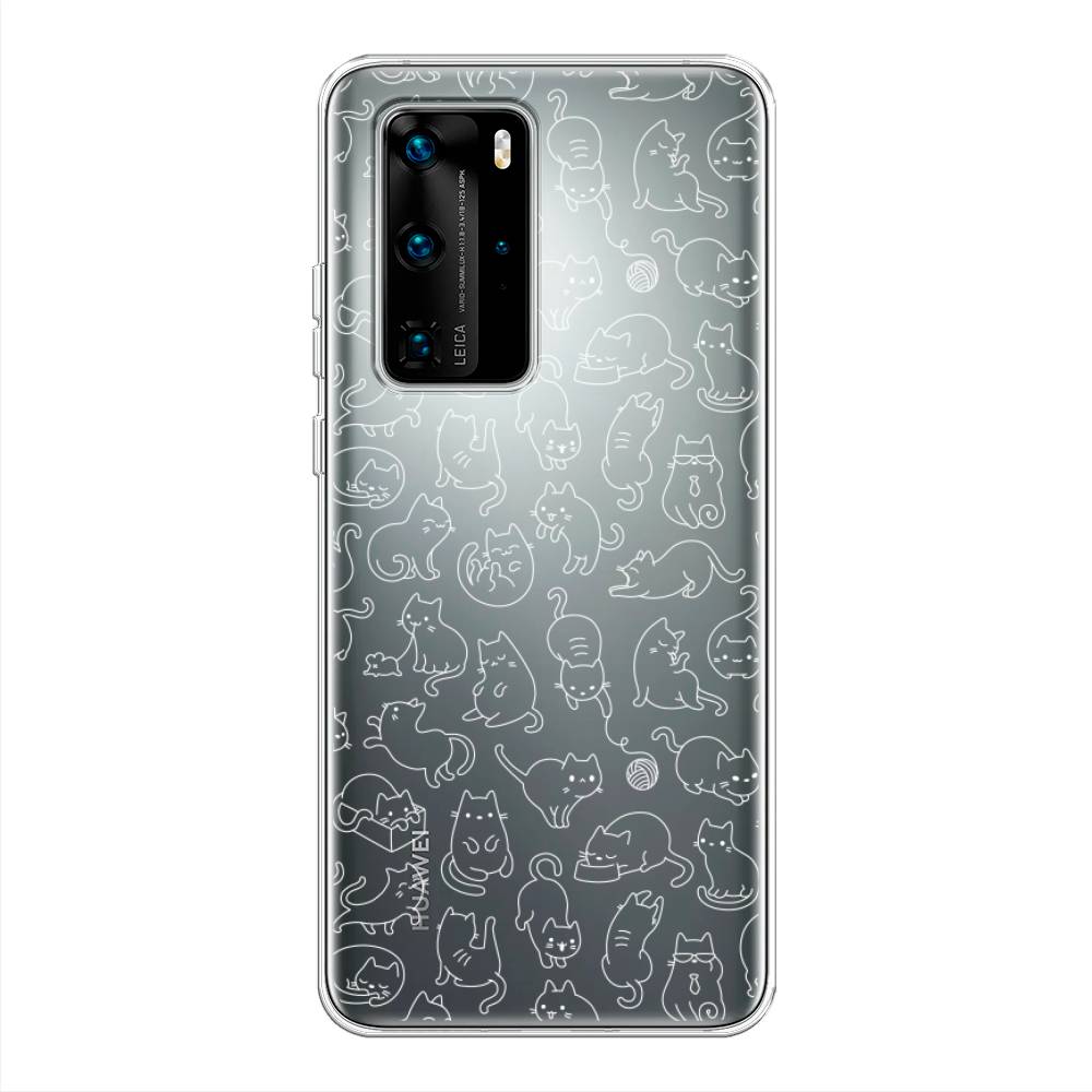 

Чехол Awog на Huawei P40 Pro "Шкодливые котики", Черный;белый;серый, 610950-2