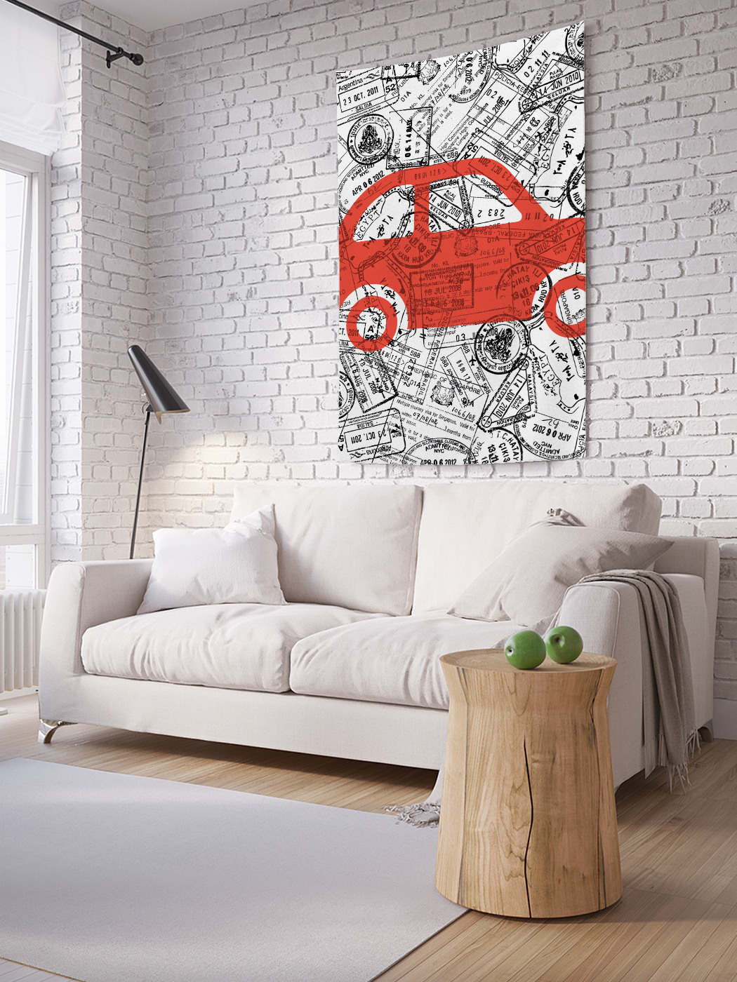 

Вертикальное фотопанно на стену JoyArty Красная машина в штампах 150x200 см, Красная машина в штампах