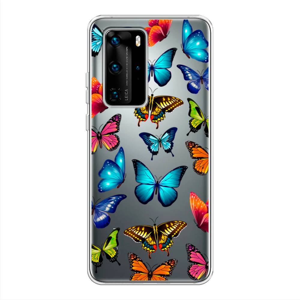 фото Чехол awog "разные бабочки" для huawei p40 pro