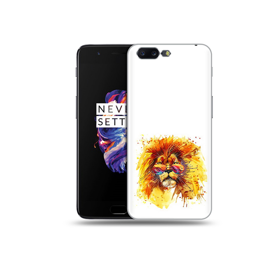 

Чехол MyPads Tocco для OnePlus 5 лев в очках, Прозрачный, Tocco