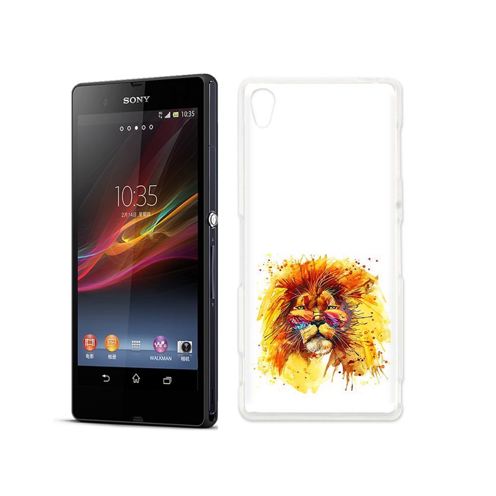 

Чехол MyPads Tocco для Sony Xperia Z лев в очках, Прозрачный, Tocco