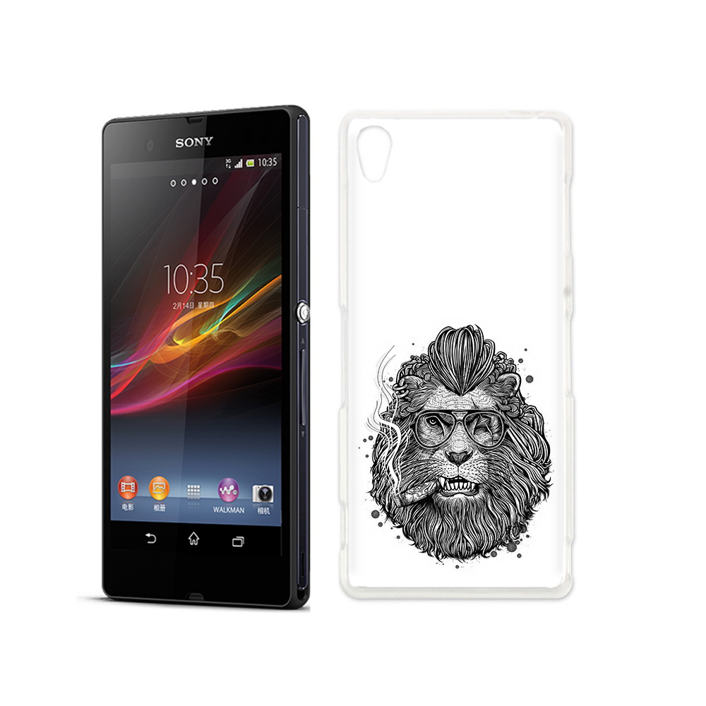 

Чехол MyPads Tocco для Sony Xperia Z курящий лев, Прозрачный, Tocco