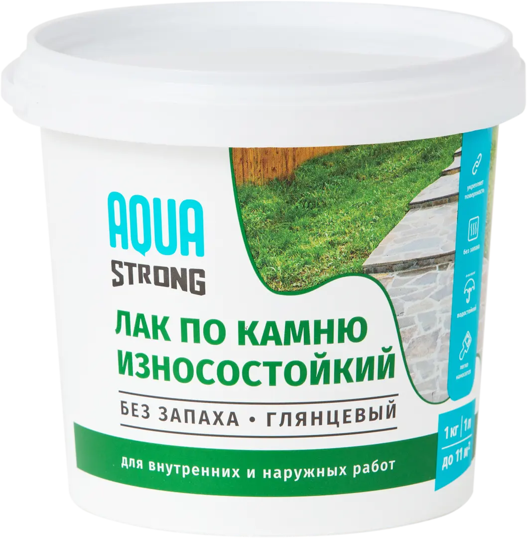 Лак по камню Aquastrong высокопрочный 1.0 кг шампунь укрепляющий для ежедневного применения 300 г