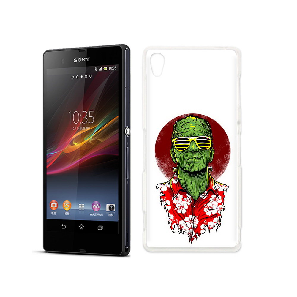 

Чехол MyPads Tocco для Sony Xperia Z крутой зеленый мужчина в очках, Прозрачный, Tocco
