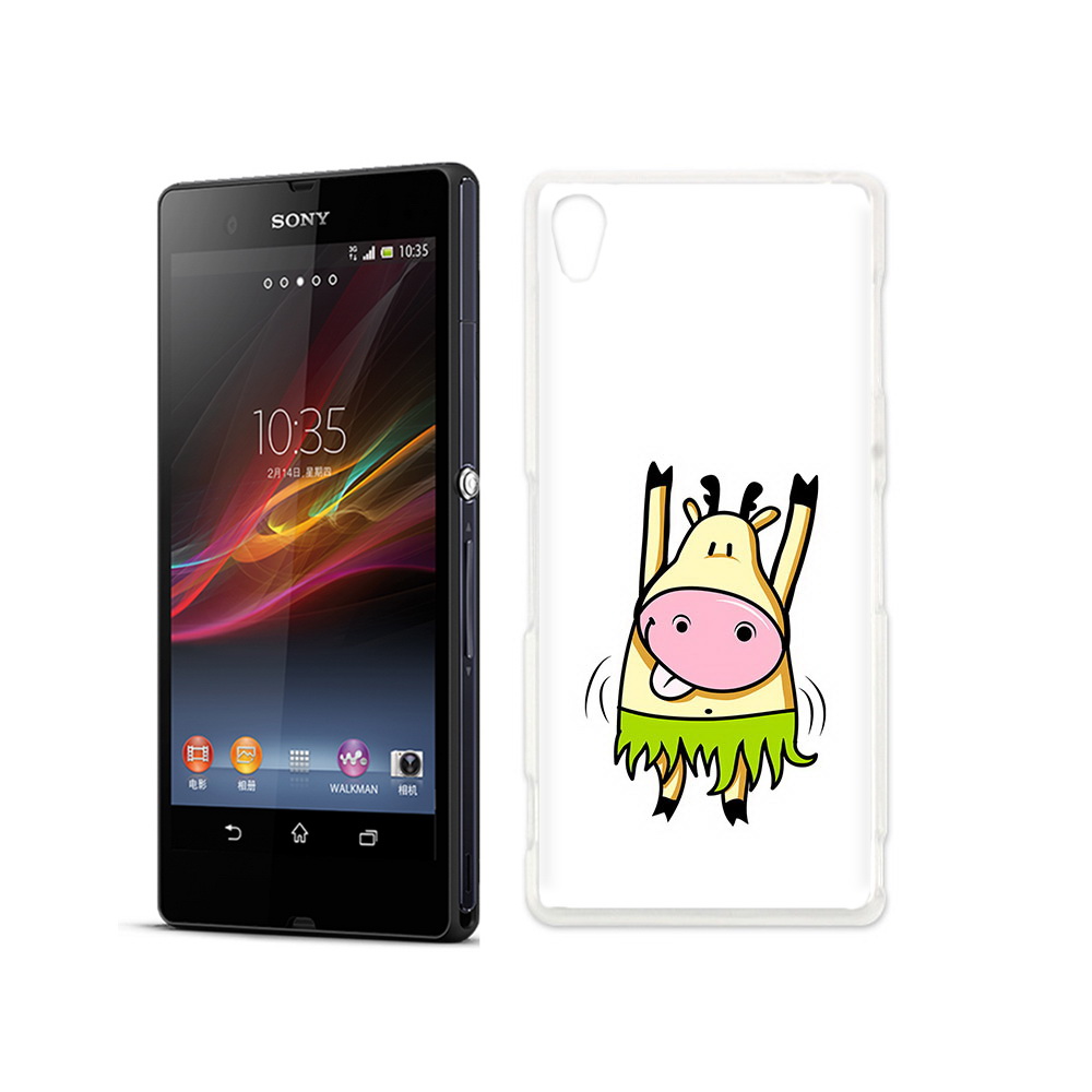 

Чехол MyPads Tocco для Sony Xperia Z Веселая корова, Прозрачный, Tocco