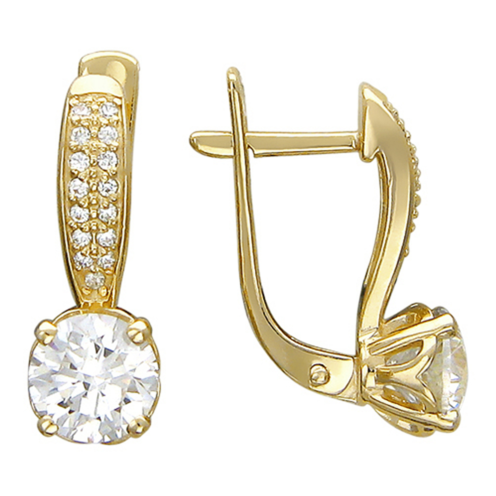 

Серьги из желтого золота с фианитом Эстет 01С136546, 01С136546