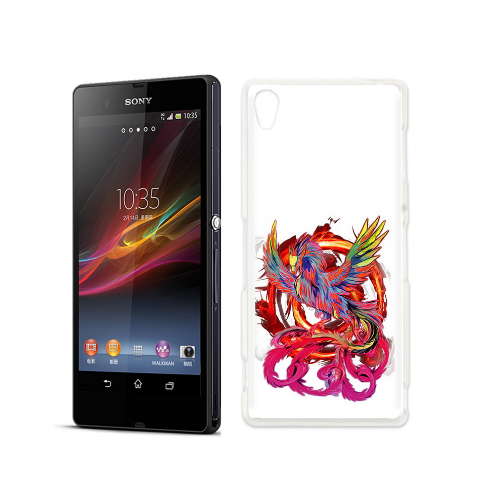 

Чехол MyPads Tocco для Sony Xperia Z красочный феникс, Прозрачный, Tocco