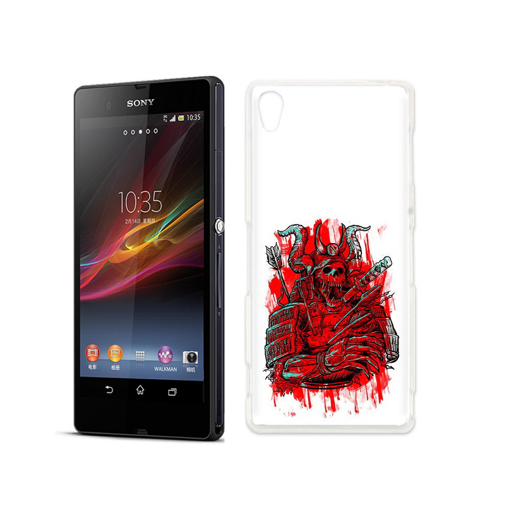 

Чехол MyPads Tocco для Sony Xperia Z красный скелет воин, Прозрачный, Tocco