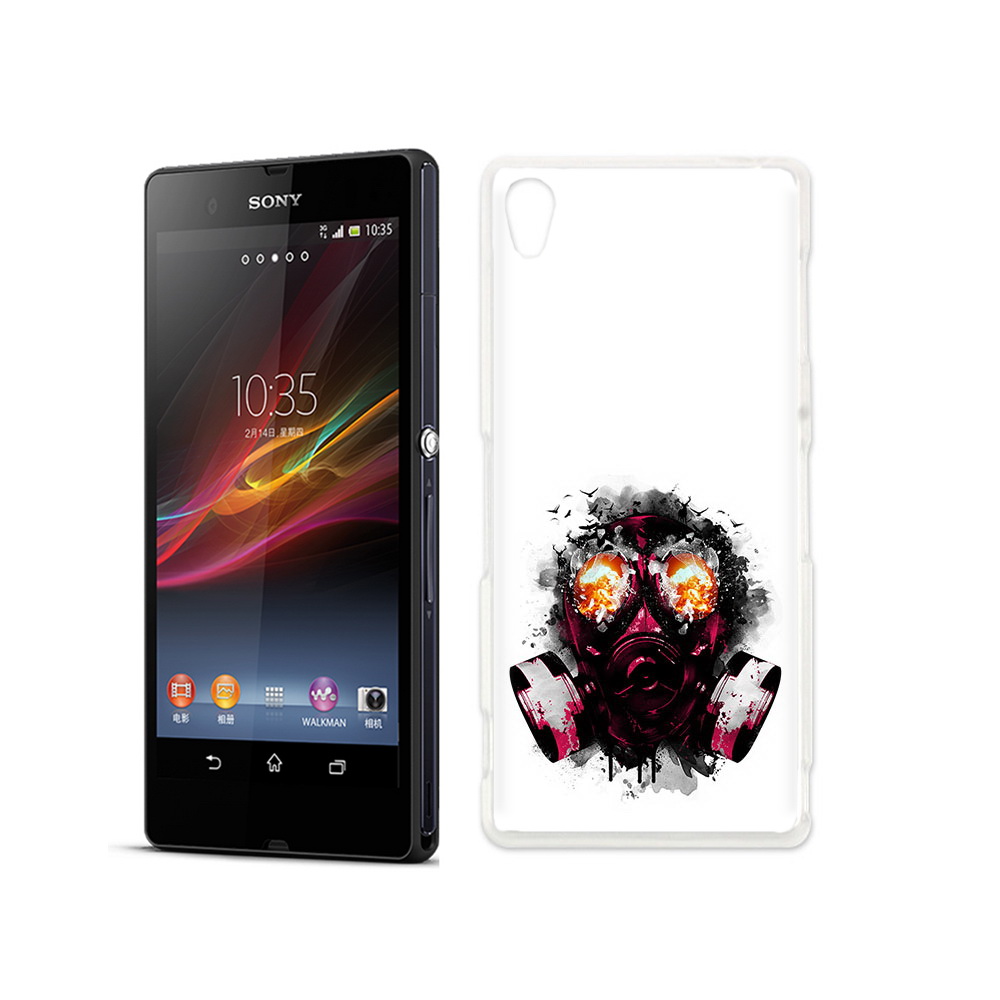 

Чехол MyPads Tocco для Sony Xperia Z красный противогаз, Прозрачный, Tocco