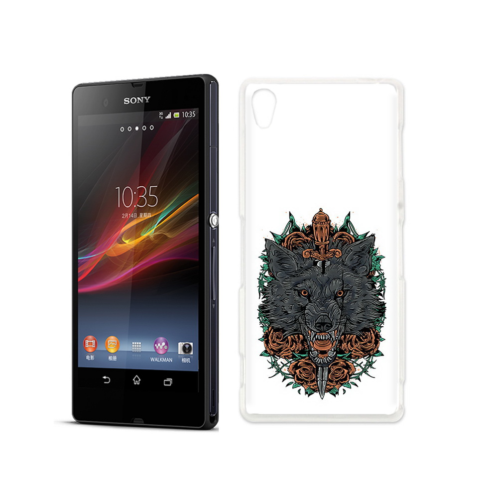 Чехол MyPads Tocco для Sony Xperia Z красивый злой волк