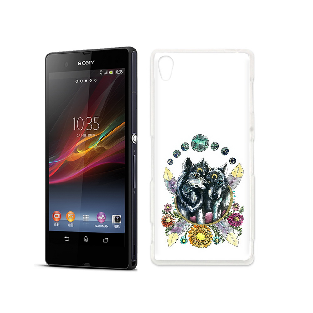 

Чехол MyPads Tocco для Sony Xperia Z красивые волки абстракция, Прозрачный, Tocco