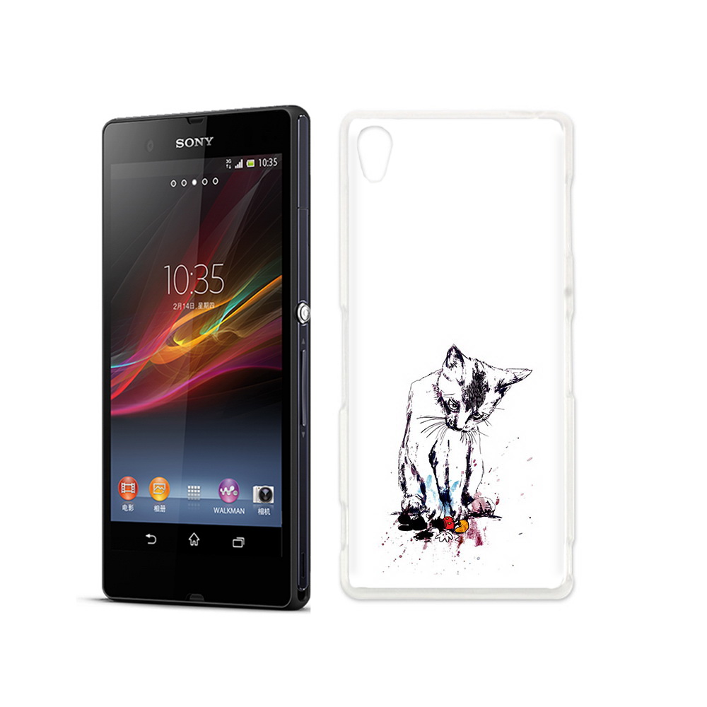 

Чехол MyPads Tocco для Sony Xperia Z кот и микки, Прозрачный, Tocco