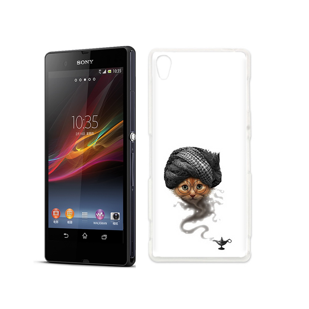 

Чехол MyPads Tocco для Sony Xperia Z кот джин, Прозрачный, Tocco